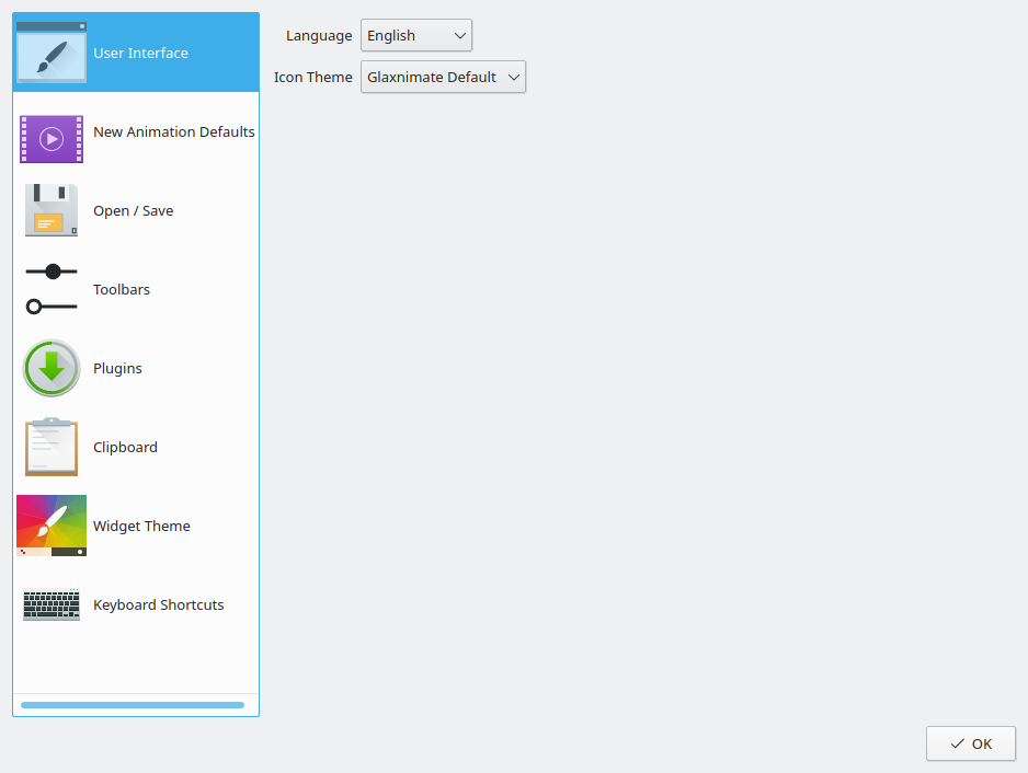 settings dialog